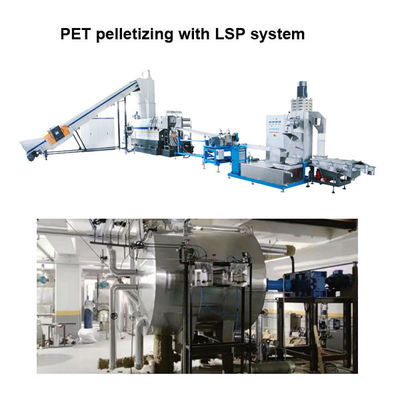 주문 산업용 PET 플라크 펠레팅 기계 1000kg/Hr LSP 시스템과 함께 애완 동물 재활용 라인 online manufacture