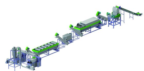 1500kg/Hr PP PE 필름 세탁 라인 플라스틱 재활용 기계 사용자 정의